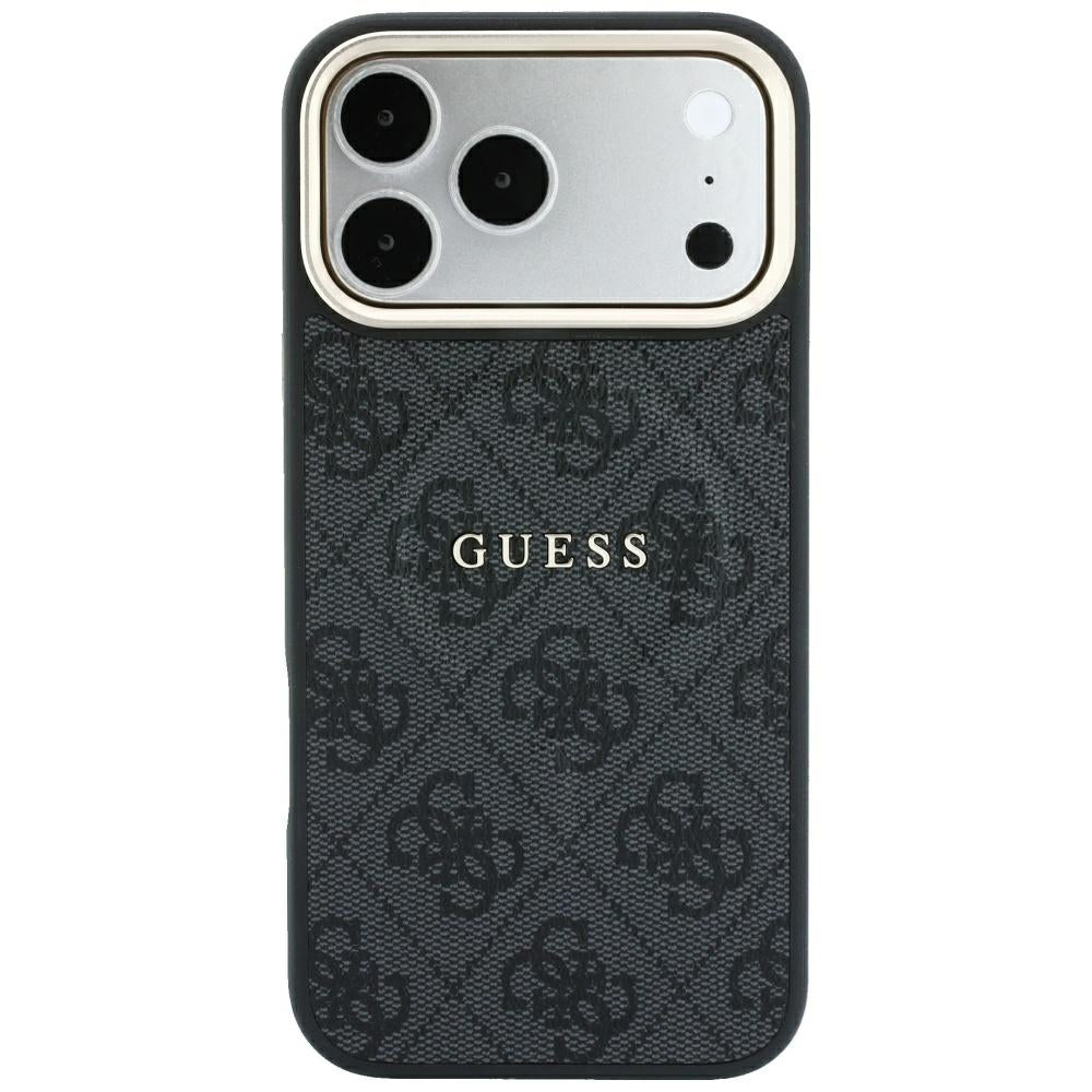 MagSafe-hoesje voor Apple iPhone 18 Pro / 17 Pro, Guess, 4G Embossed Classic, Zwart