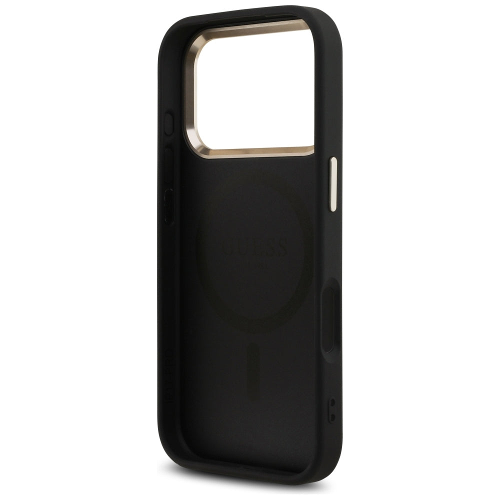 MagSafe-hoesje voor Apple iPhone 18 Pro / 17 Pro, Guess, 4G Triangle Logo, Zwart
