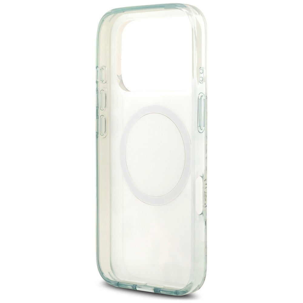 MagSafe-hoesje voor Apple iPhone 18 Pro / 17 Pro, Guess, IML Flower & Tonal Circle, groen