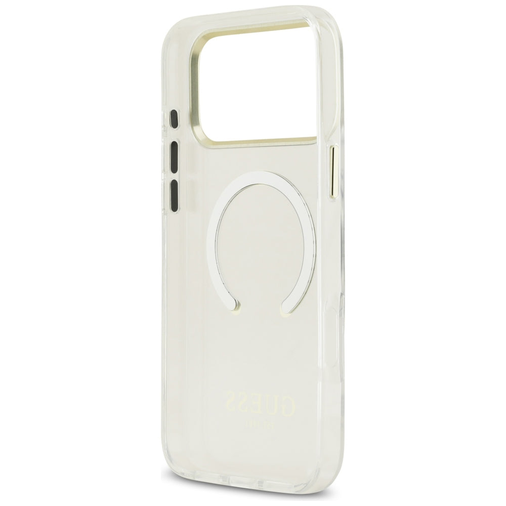 MagSafe-Hülle für Apple iPhone 18 Pro / 17 Pro, Guess, Metal Outline, Gold