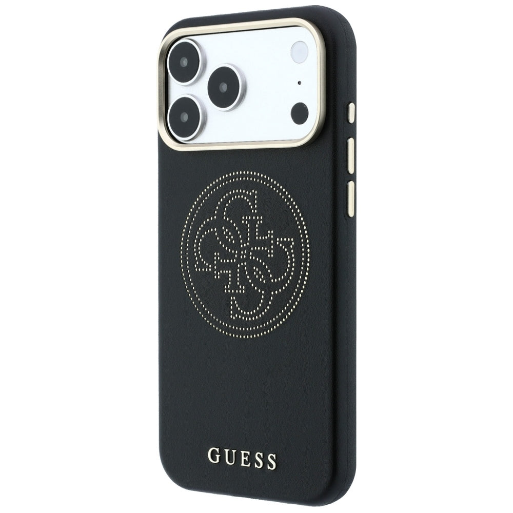 MagSafe-hoesje voor Apple iPhone 18 Pro / 17 Pro, Guess, Geperforeerd 4G, Zwart