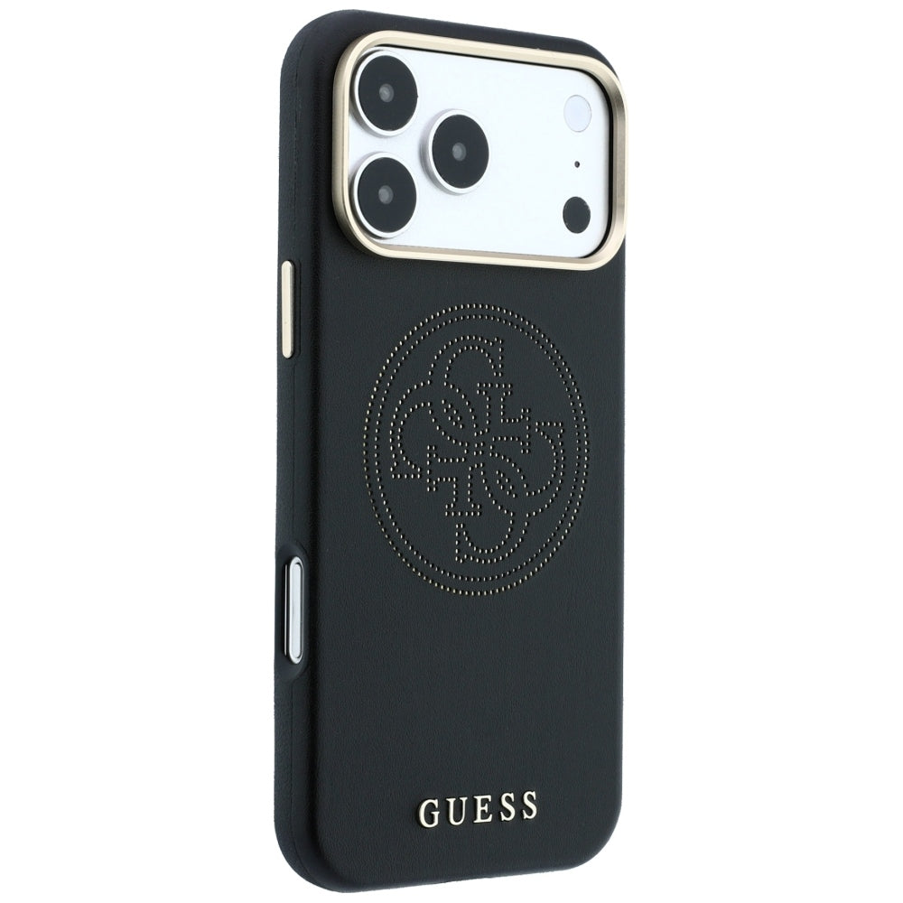 MagSafe-hoesje voor Apple iPhone 18 Pro / 17 Pro, Guess, Geperforeerd 4G, Zwart