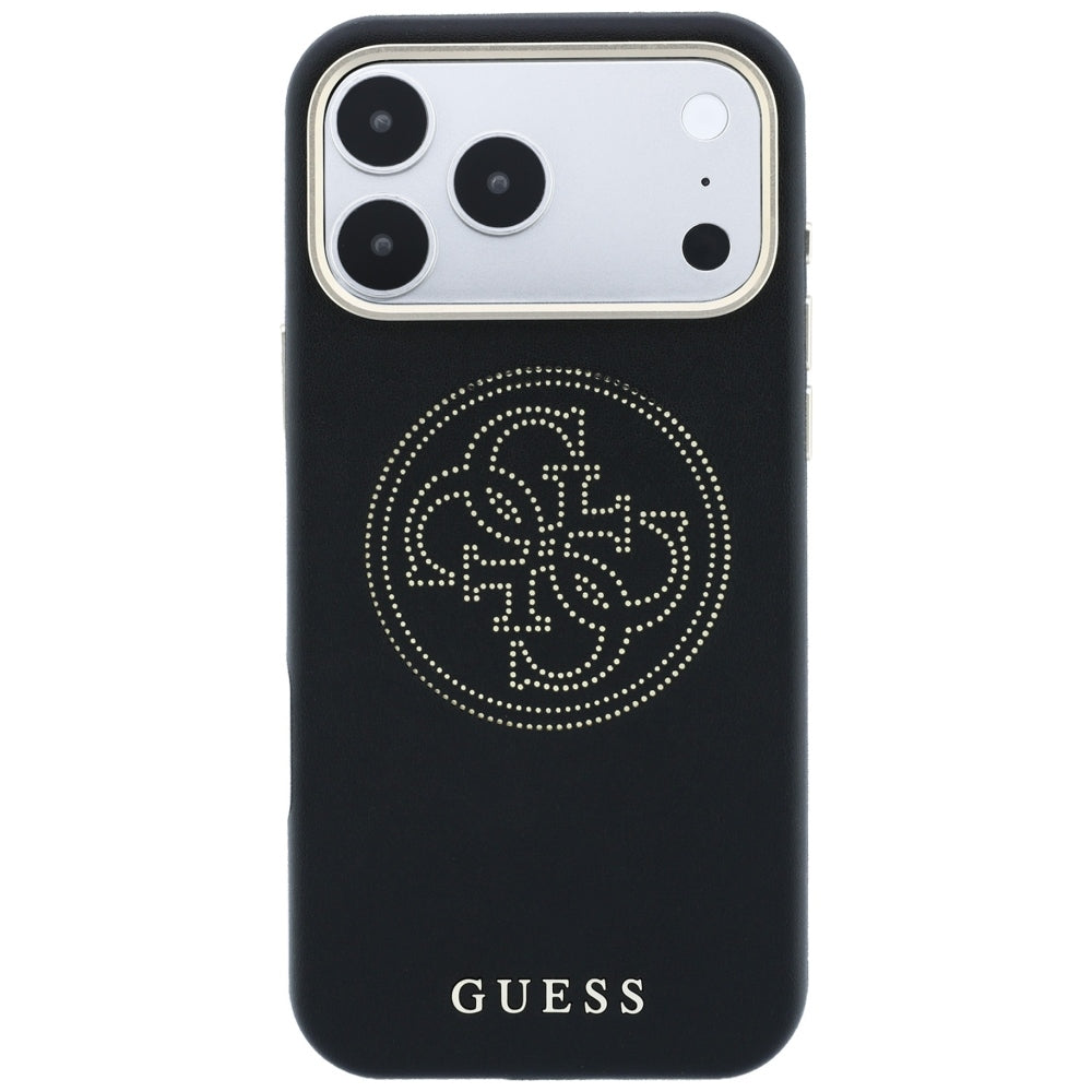 MagSafe-hoesje voor Apple iPhone 18 Pro / 17 Pro, Guess, Geperforeerd 4G, Zwart