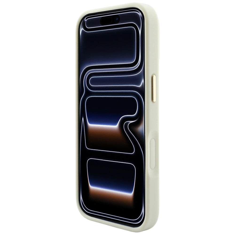 MagSafe-hoesje voor Apple iPhone 18 Pro / 17 Pro, Guess, Saffiano Peony Ring, beige
