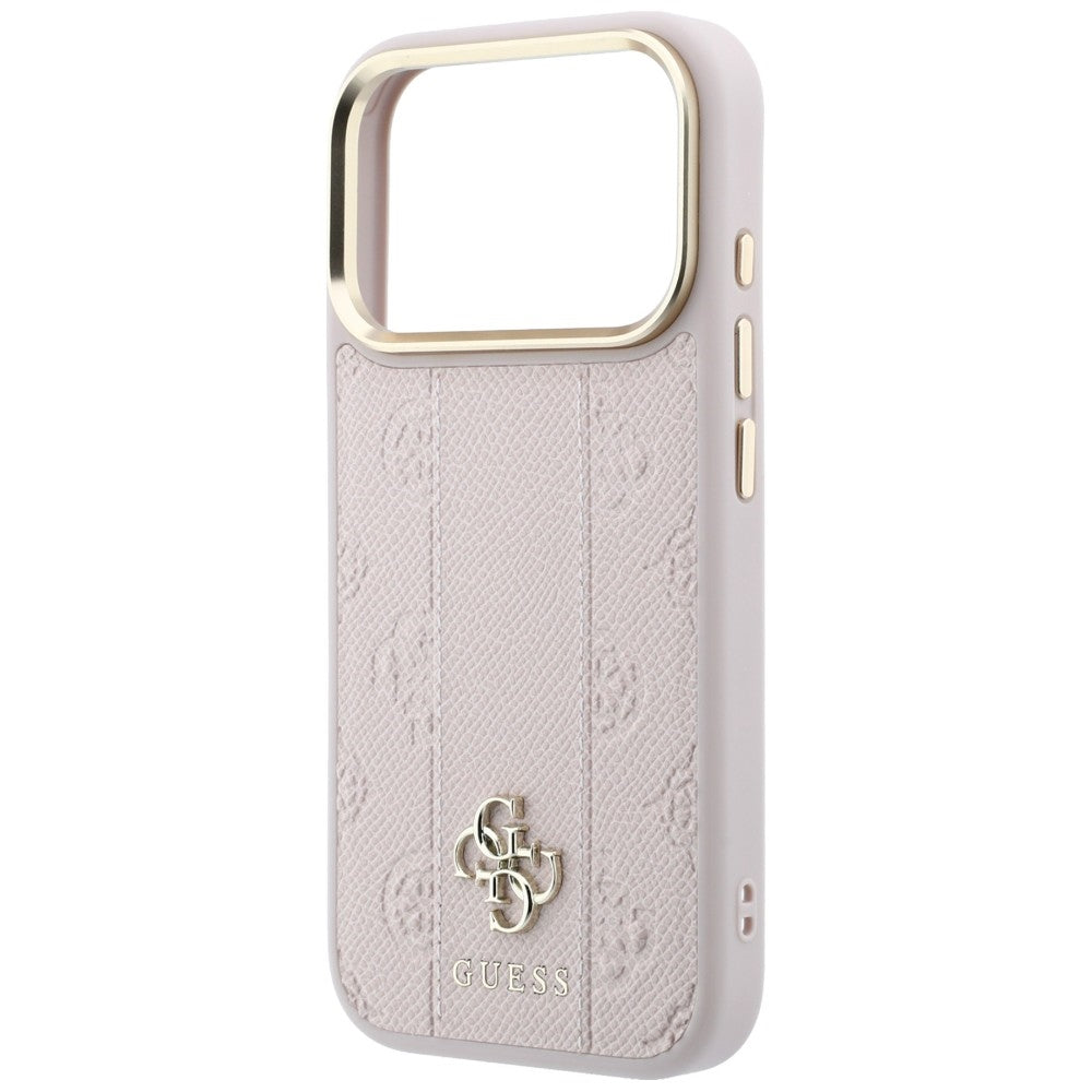 MagSafe-hoesje voor Apple iPhone 18 Pro / 17 Pro, Guess, Stripe Peony 4G, Roze