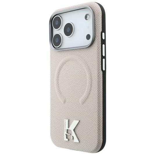 MagSafe-hoes voor Apple iPhone 18 Pro / 17 Pro, Karl Lagerfeld, Gegranuleerd Geëmbossed Ring, Beige
