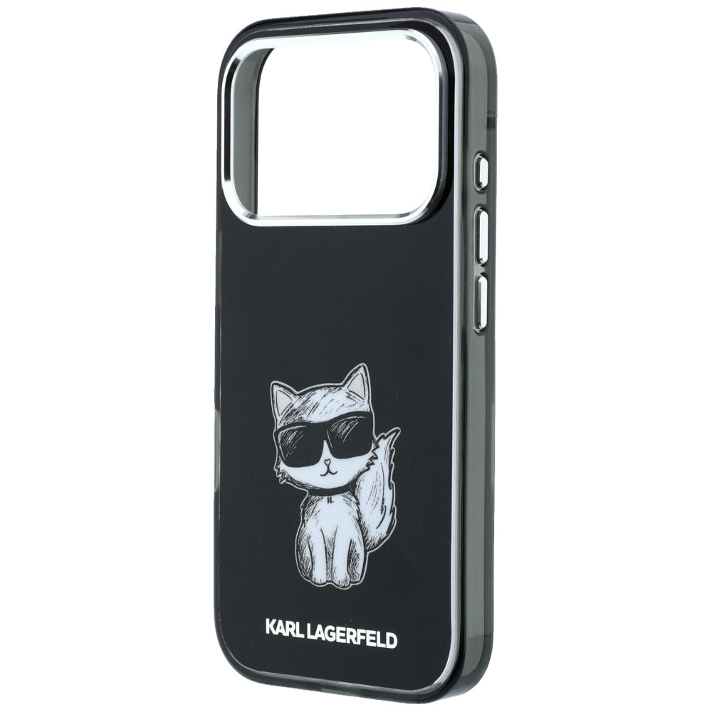Coque MagSafe pour Apple iPhone 18 Pro / 17 Pro, Karl Lagerfeld, IML Choupette Body Sketch Print, Noire