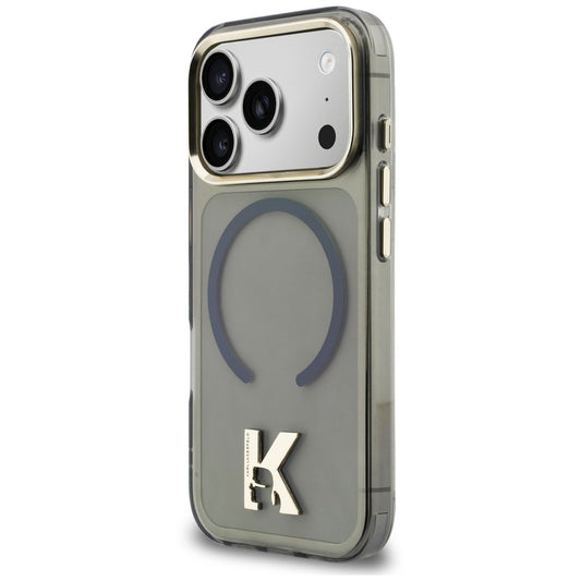 Coque MagSafe pour Apple iPhone 18 Pro / 17 Pro, Karl Lagerfeld, logo IML Karl Head, noire