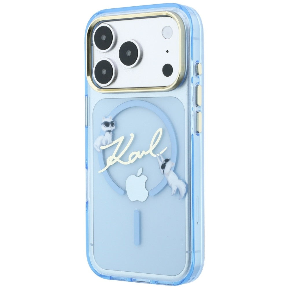 MagSafe-Hülle für Apple iPhone 18 Pro / 17 Pro, Karl Lagerfeld, IML Karl Script Logo, Blau