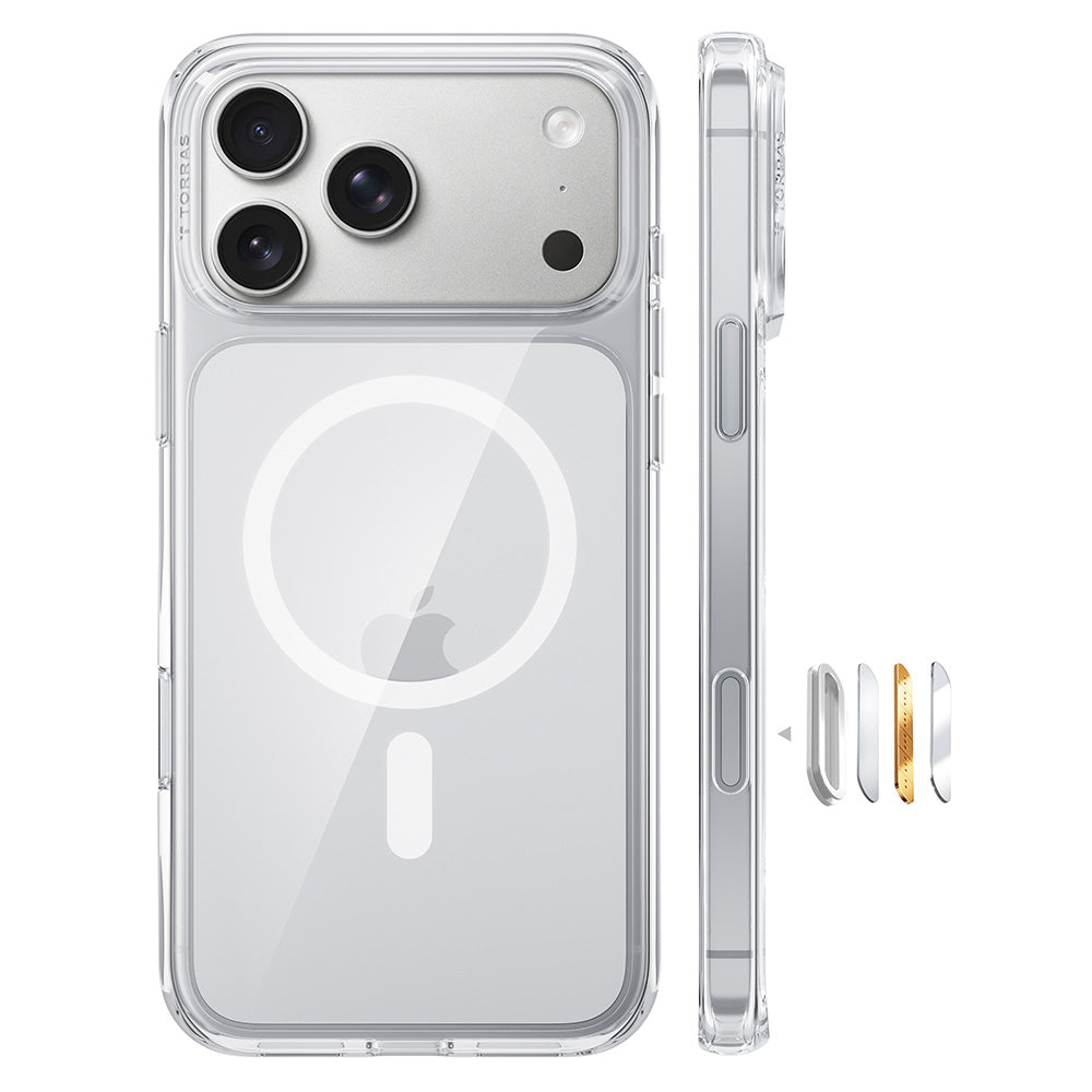 MagSafe-hoes voor Apple iPhone 18 Pro / 17 Pro, Torras, Guardian, Transparant