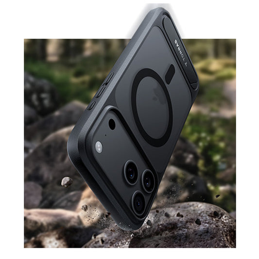 Coque MagSafe pour Apple iPhone 18 Pro / 17 Pro, Torras, Ostand L1 Guardian, Noire