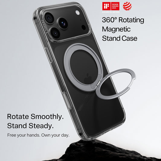 Coque MagSafe pour Apple iPhone 18 Pro / 17 Pro, Torras, Ostand O1 Guardian, Transparente