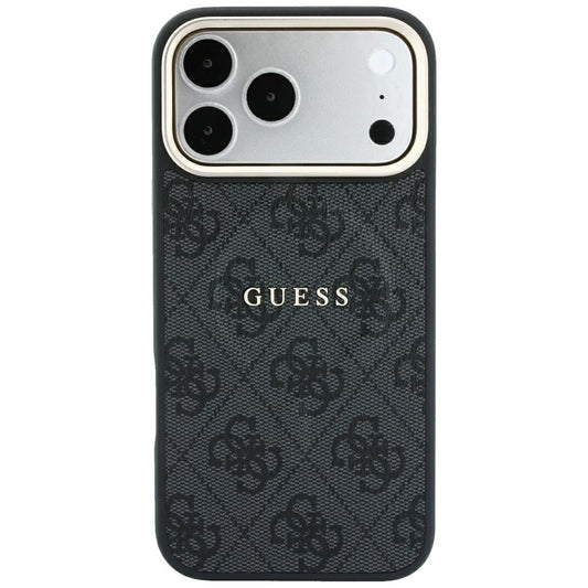 MagSafe-hoesje voor Apple iPhone 18 Pro Max / 17 Pro Max, Guess, 4G Embossed Classic, Zwart