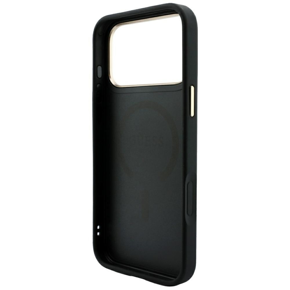 MagSafe-hoesje voor Apple iPhone 18 Pro Max / 17 Pro Max, Guess, 4G Embossed Classic, Zwart