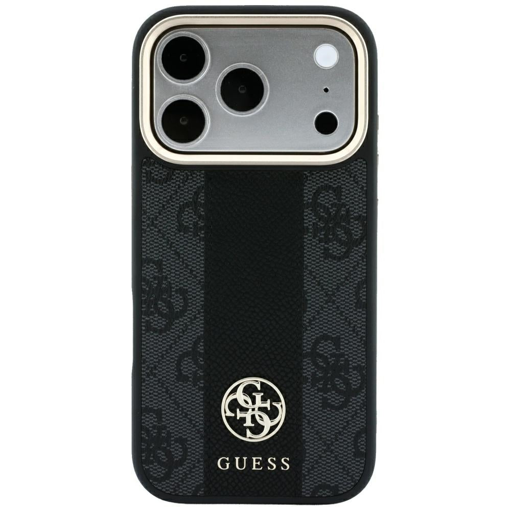MagSafe-hoesje voor Apple iPhone 18 Pro Max / 17 Pro Max, Guess, 4G Stripe Round Classic Logo, Zwart