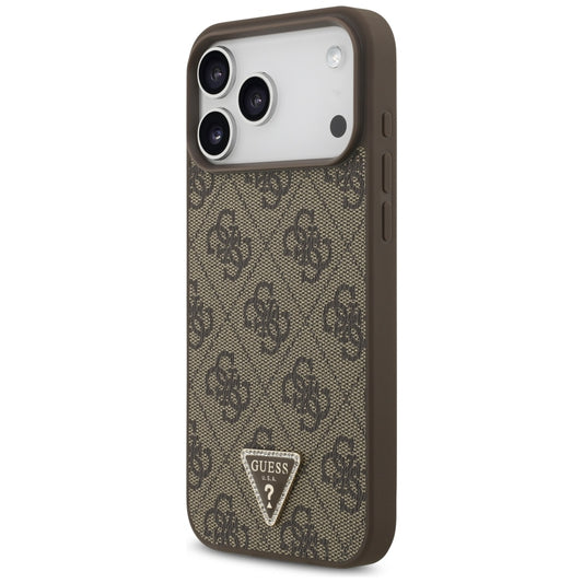 MagSafe-Hülle für Apple iPhone 18 Pro Max / 17 Pro Max, Guess, 4G Triangle Strass, Braun