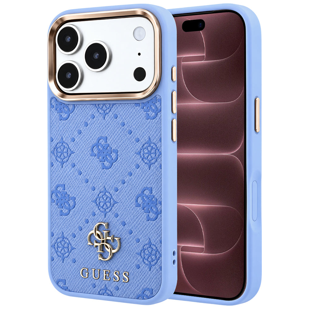 Coque MagSafe pour Apple iPhone 18 Pro Max / 17 Pro Max, Guess, Peony 4G Small Logo, Bleu