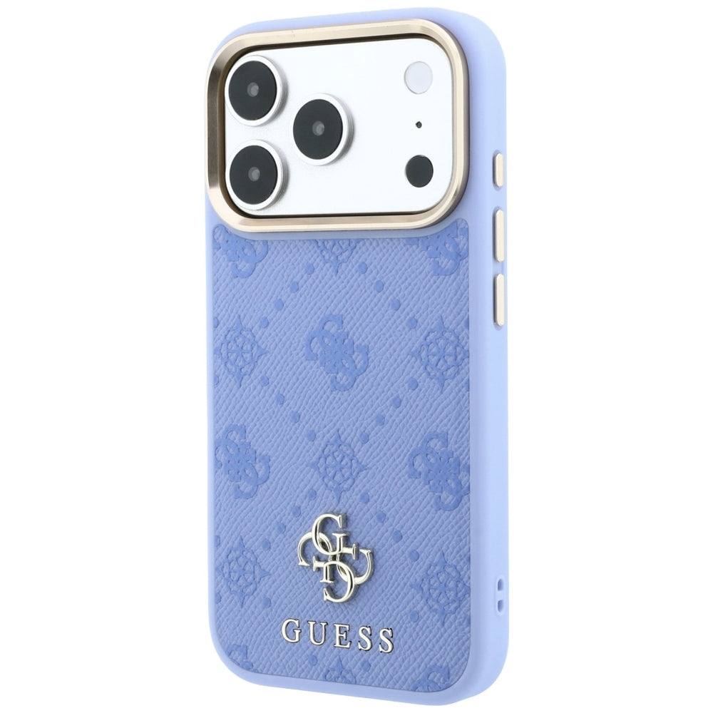 Coque MagSafe pour Apple iPhone 18 Pro Max / 17 Pro Max, Guess, Peony 4G Small Logo, Bleu