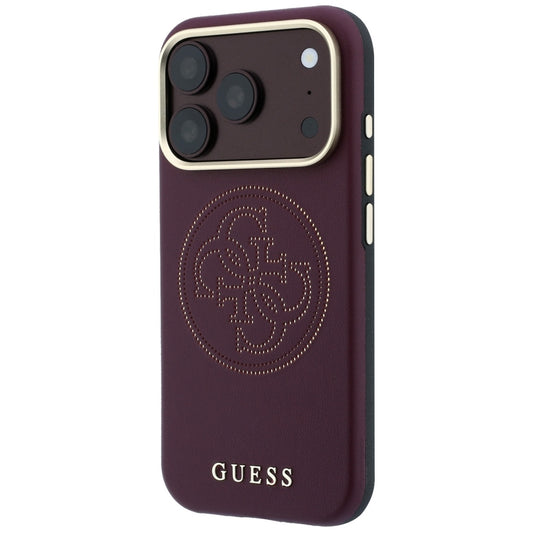 MagSafe-hoesje voor Apple iPhone 18 Pro Max / 17 Pro Max, Guess, Geperforeerd 4G, Wijnrood