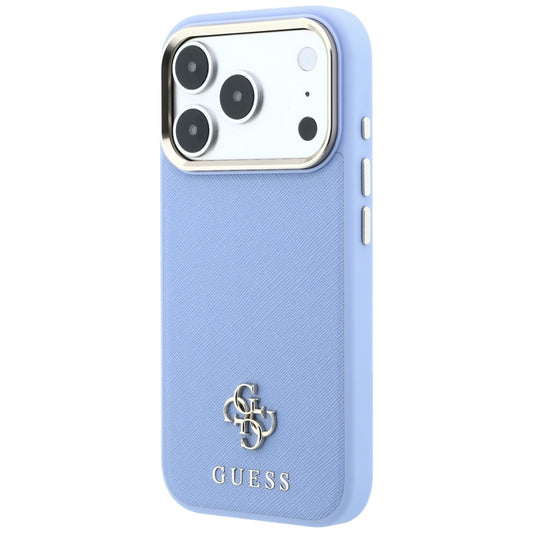 MagSafe-Hülle für Apple iPhone 18 Pro Max / 17 Pro Max, Guess, Saffiano Small 4G Classic, Blau