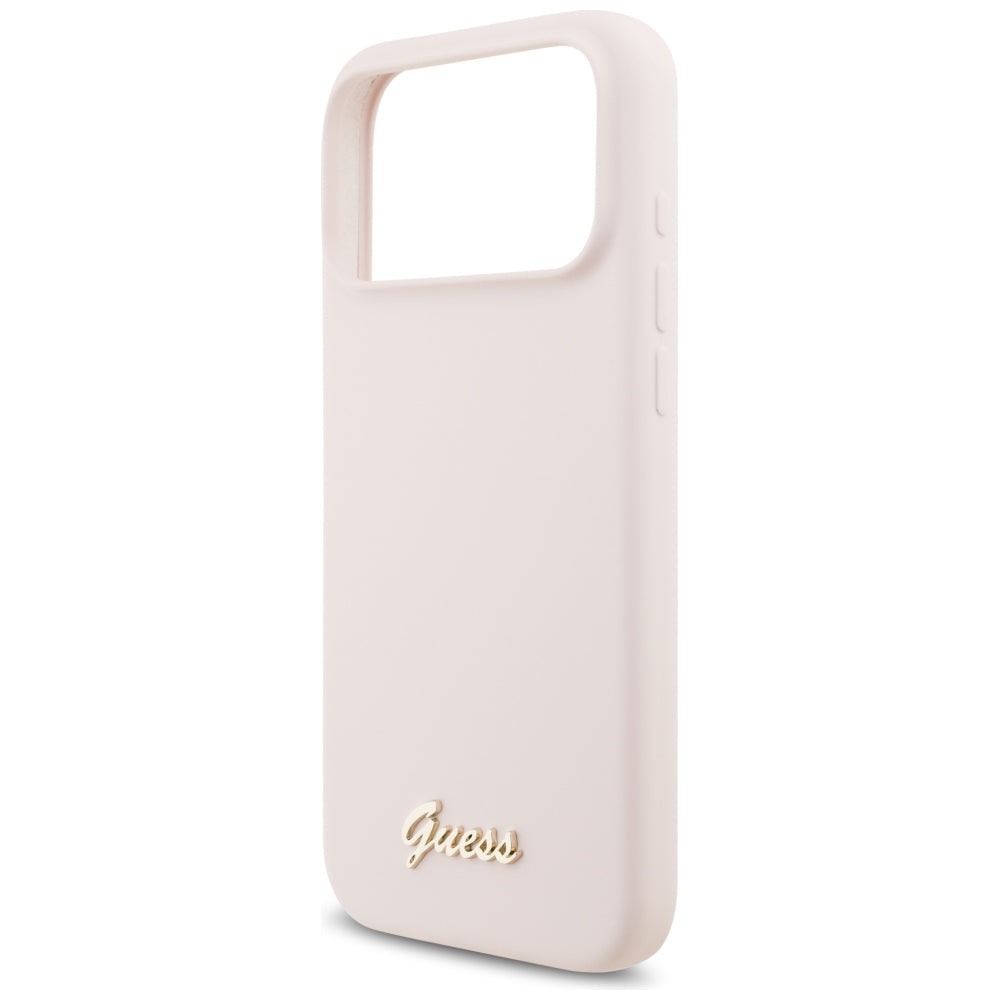 MagSafe-Hülle für Apple iPhone 18 Pro Max / 17 Pro Max, Guess, Script Metal Logo, Rosa
