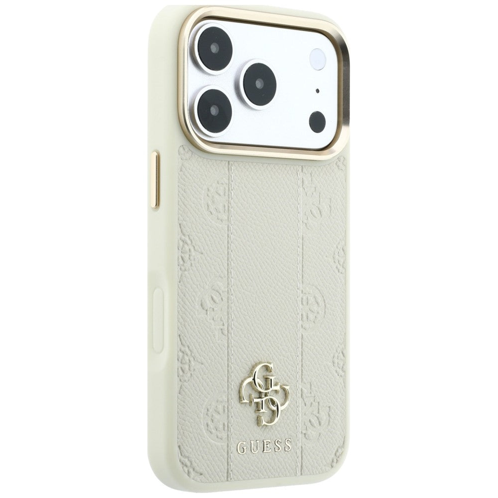 MagSafe-hoesje voor Apple iPhone 18 Pro Max / 17 Pro Max, Guess, Stripe Peony 4G, Beige