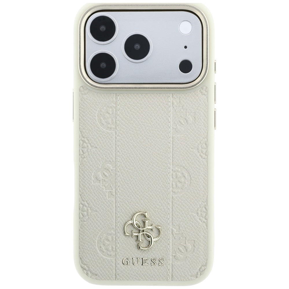 MagSafe-hoesje voor Apple iPhone 18 Pro Max / 17 Pro Max, Guess, Stripe Peony 4G, Beige