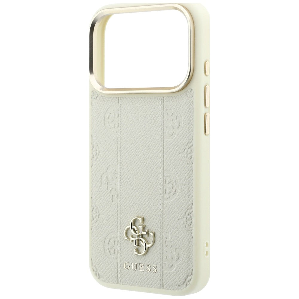 MagSafe-hoesje voor Apple iPhone 18 Pro Max / 17 Pro Max, Guess, Stripe Peony 4G, Beige