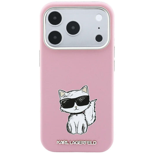 MagSafe-hoesje voor Apple iPhone 18 Pro Max / 17 Pro Max, Karl Lagerfeld, Choupette Sketch, Roze