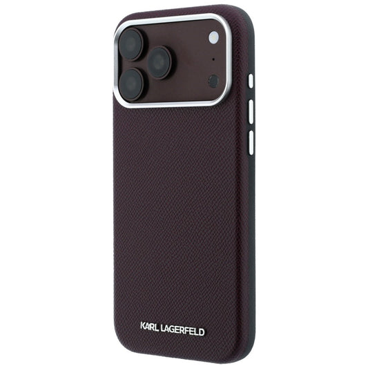 MagSafe-Hülle für Apple iPhone 18 Pro Max / 17 Pro Max, Karl Lagerfeld, genarbtes längliches Logo, Weinrot