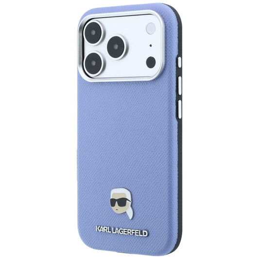 MagSafe-hoesje voor Apple iPhone 18 Pro Max / 17 Pro Max, Karl Lagerfeld, Gegranuleerd Karl Head's Metaal, Blauw