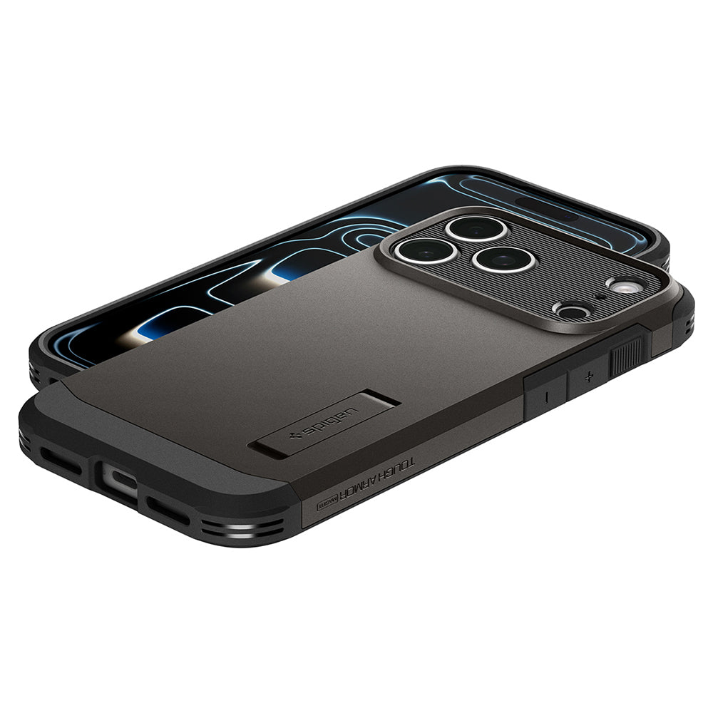 Coque MagSafe pour Apple iPhone 18 Pro Max / 17 Pro Max, Spigen, Tough Armor T, Gris ACS12137