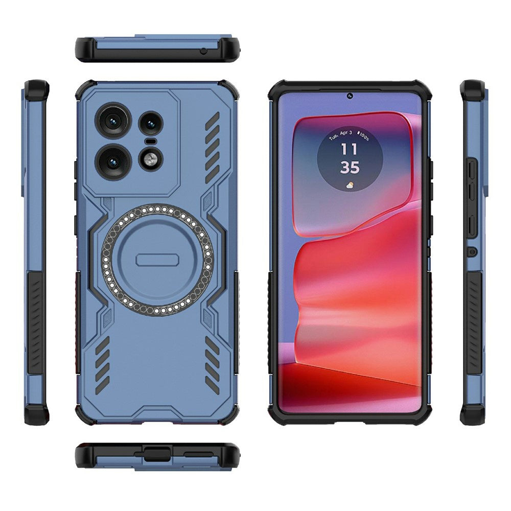 Coque MagSafe pour Motorola Edge 50 Pro, Techsuit, ArmorMag, Bleue