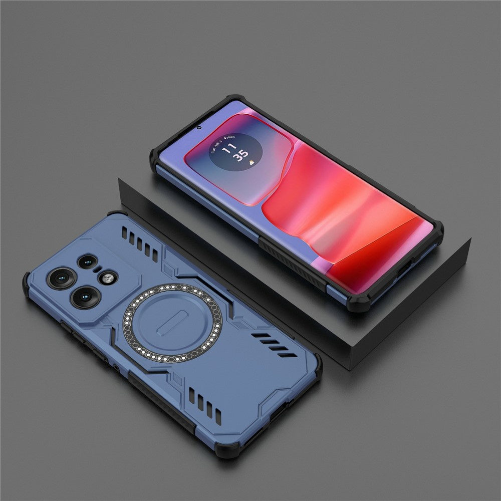 Coque MagSafe pour Motorola Edge 50 Pro, Techsuit, ArmorMag, Bleue