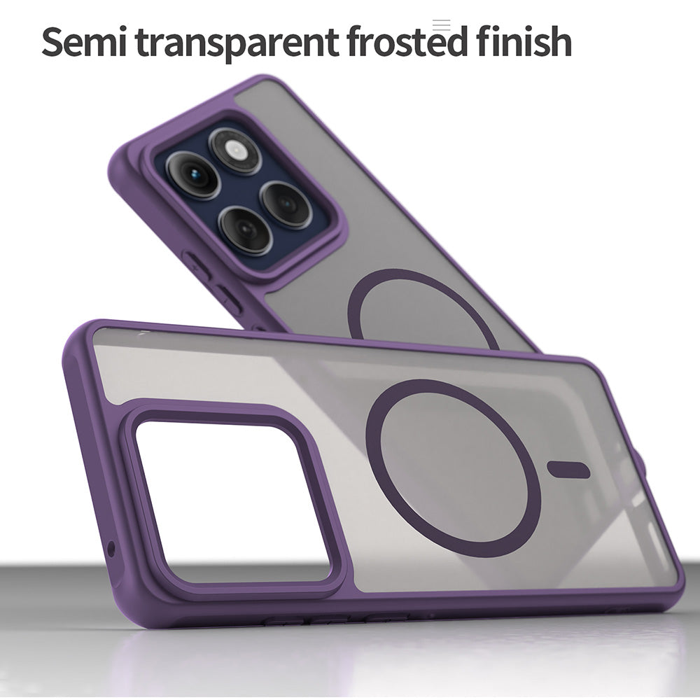 Coque MagSafe pour Motorola Edge 60 Pro, Techsuit, HaloFrost II (Grand Trou pour Objectif), Violet