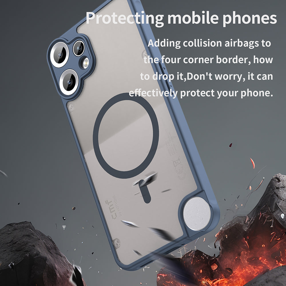 Coque MagSafe pour Nothing CMF Phone 2 Pro, Techsuit, HaloFrost II, Bleu marine