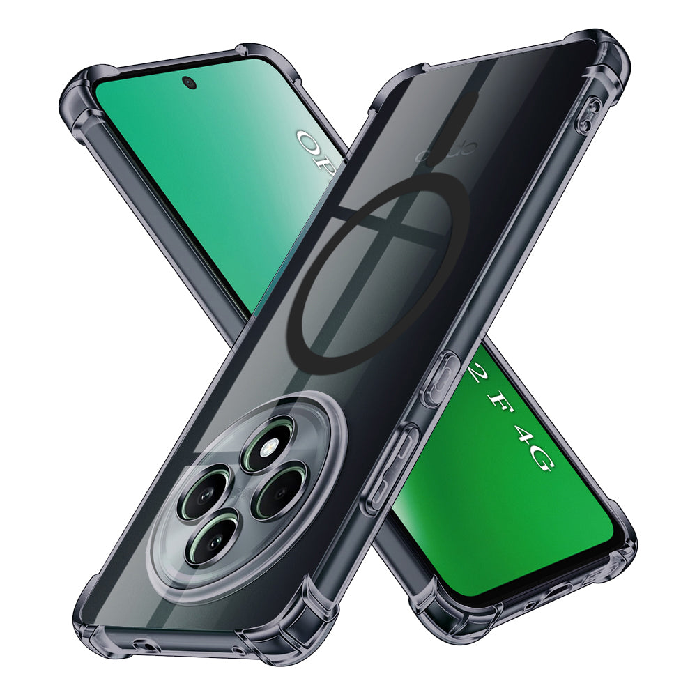 Coque MagSafe pour Oppo Reno12 FS 5G / Reno12 FS 4G / Reno12 F 4G / Reno12 F, Techsuit, Transparent Antichoc, Fumé