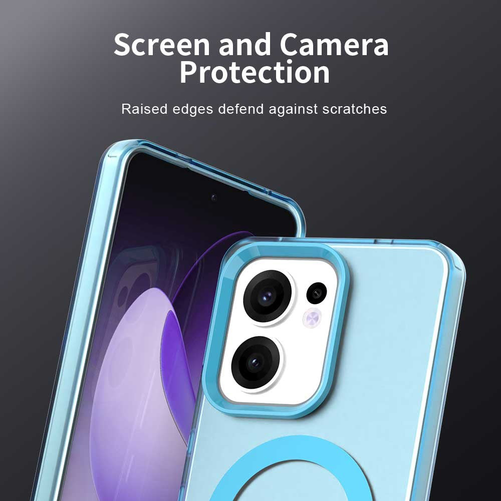 Coque MagSafe pour Oppo Reno13 FS 5G / Reno13 F 4G / Reno13 F, Techsuit, CandyCase, Bleue