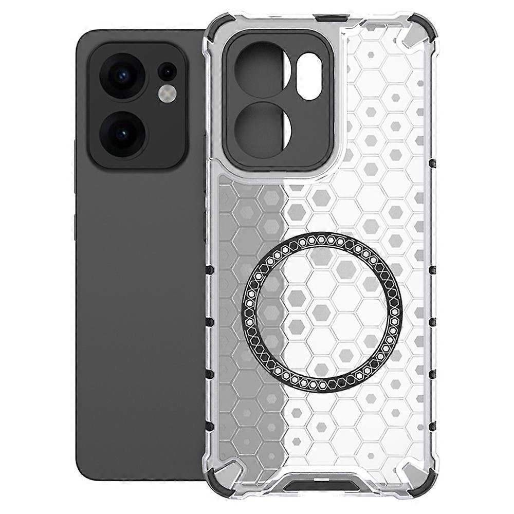 Coque MagSafe pour Oppo Reno13 FS 5G / Reno13 F 4G / Reno13 F, Techsuit, HoneyComb Shield, Blanche