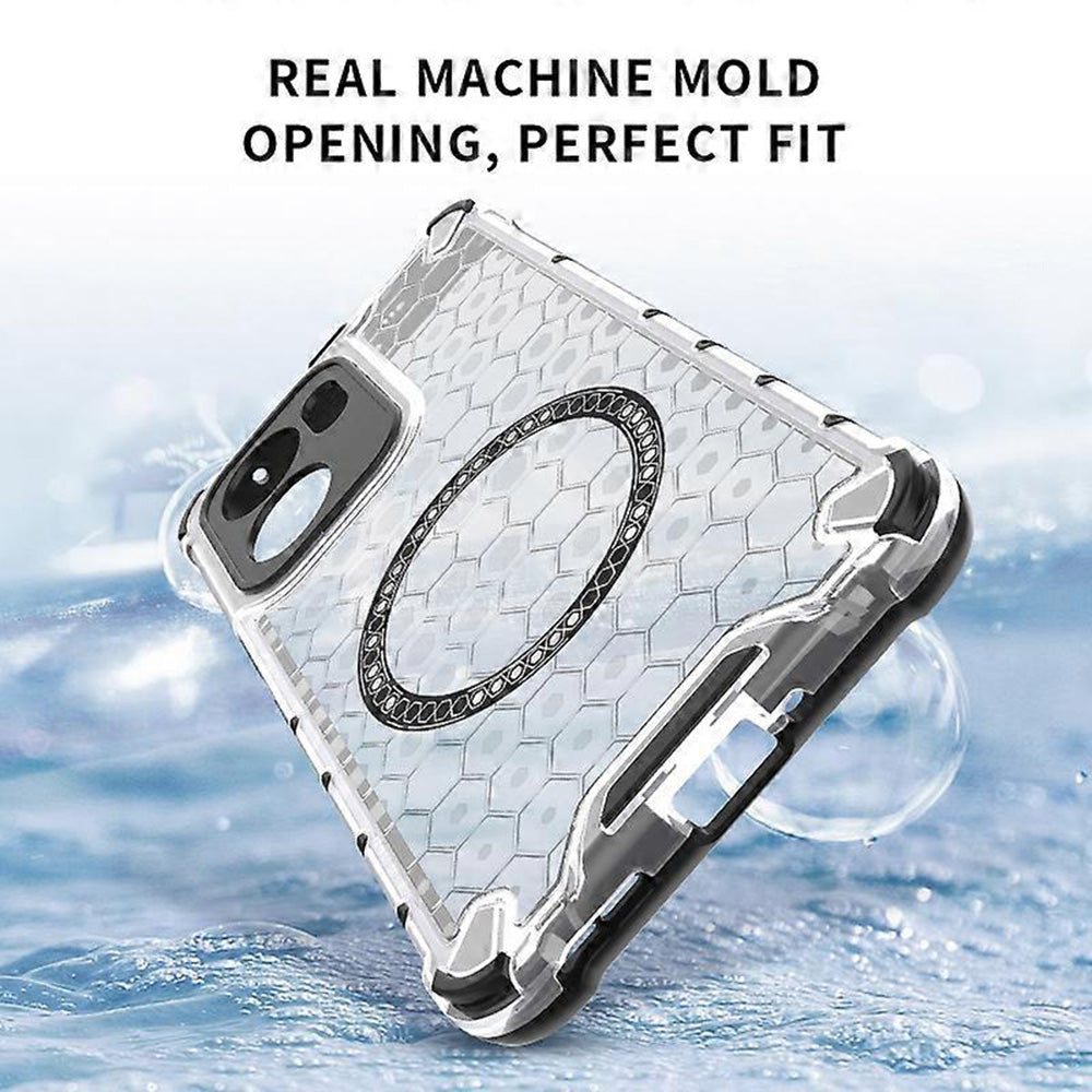 Coque MagSafe pour Oppo Reno13 FS 5G / Reno13 F 4G / Reno13 F, Techsuit, HoneyComb Shield, Blanche