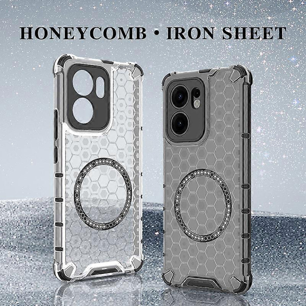 Coque MagSafe pour Oppo Reno13 FS 5G / Reno13 F 4G / Reno13 F, Techsuit, HoneyComb Shield, Noire