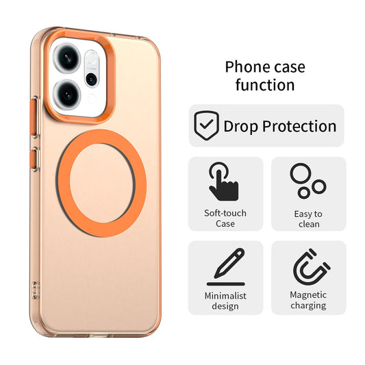 Housse MagSafe pour Oppo Reno14, Techsuit, CandyCase, Orange