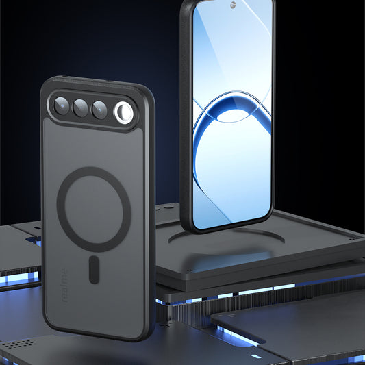 MagSafe-hoes voor Realme 16, Techsuit, PureFrost, Zwart Satijn