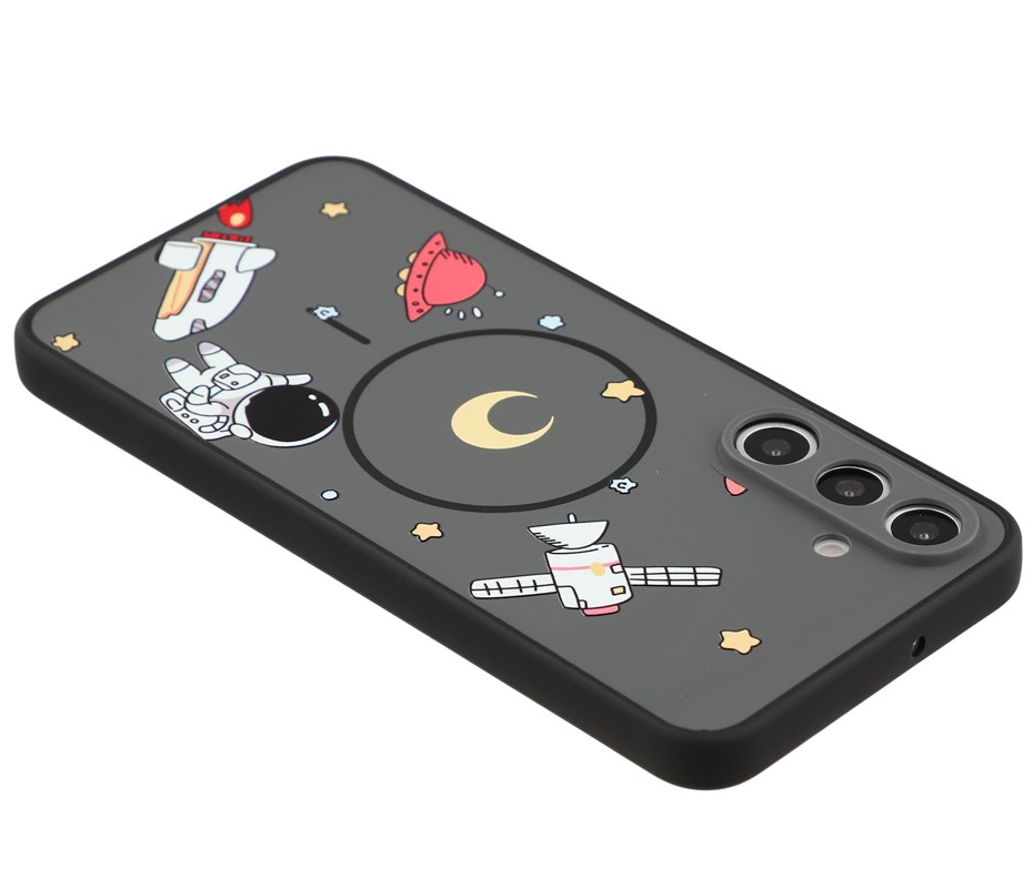 Coque MagSafe pour Samsung Galaxy S26 Ultra S948, OEM, Astronaute Cartoon, Gris