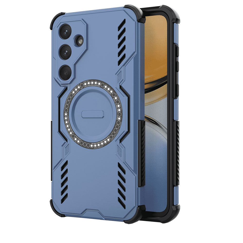 Coque MagSafe pour Samsung Galaxy A55 5G A556, Techsuit, ArmorMag, Bleue