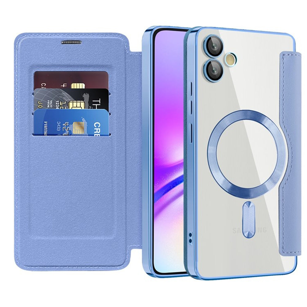 Coque MagSafe pour Samsung Galaxy A05 A055, Techsuit, SmartMag Book, Bleu
