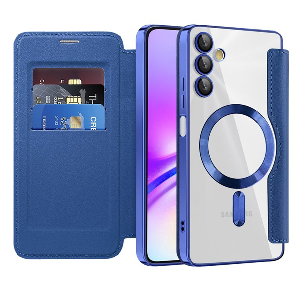 Coque MagSafe pour Samsung Galaxy A05s A057, Techsuit, SmartMag Book, Bleue