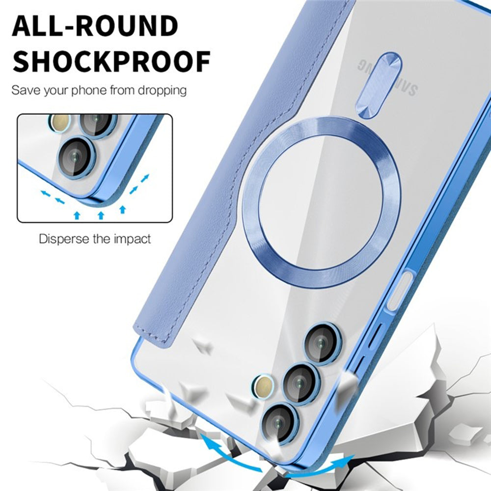 Coque MagSafe pour Samsung Galaxy A05s A057, Techsuit, SmartMag Book, Bleu
