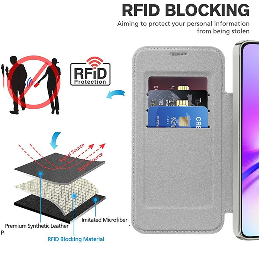 Coque MagSafe pour Samsung Galaxy A05s A057, Techsuit, SmartMag Book, Gris