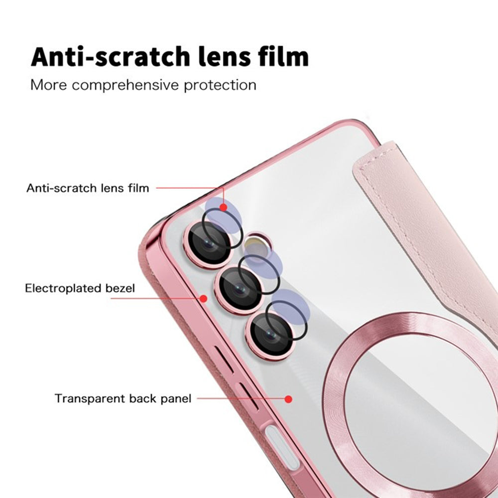 Coque MagSafe pour Samsung Galaxy A05s A057, Techsuit, SmartMag Book, Rose